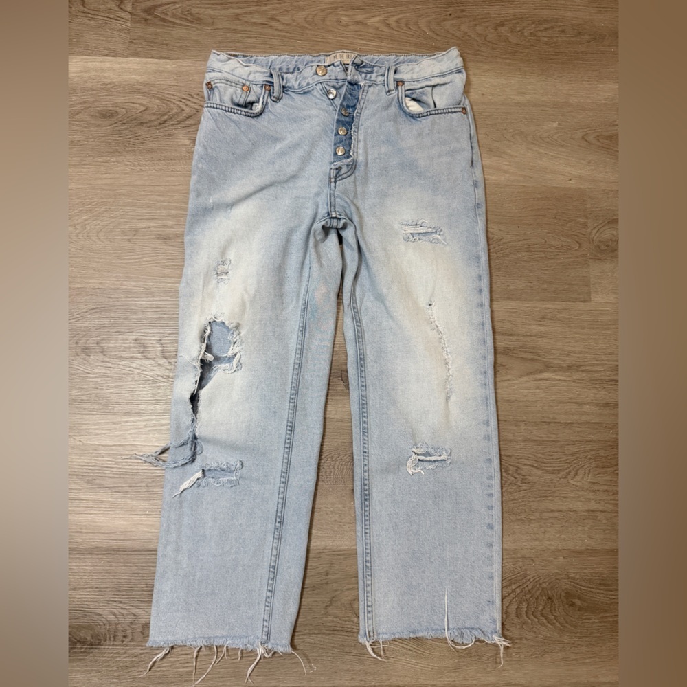 We The Free Light Blue Distressed Denim - Picture 1 of 9